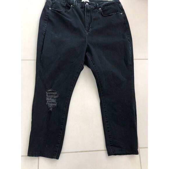 Good American Good Legs Denim Jeans High Waist Crop - Picture 8 of 11